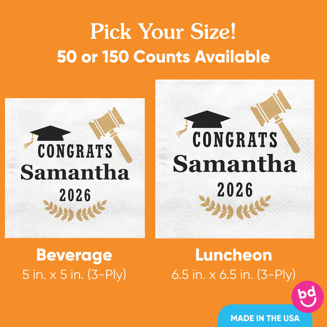 Custom Text - Law School Grad Napkins
