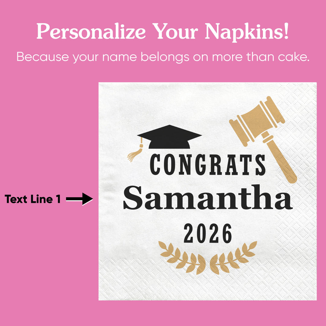 Custom Text - Law School Grad Napkins