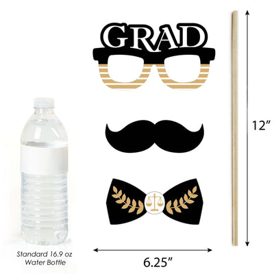 Law School Grad - Future Lawyer Graduation Party Photo Booth Props Kit - 20 Count
