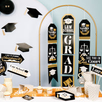 Law School Grad - Hanging Vertical Paper Door Banners - Future Lawyer Graduation Party Wall Decoration Kit - Indoor Door Decor