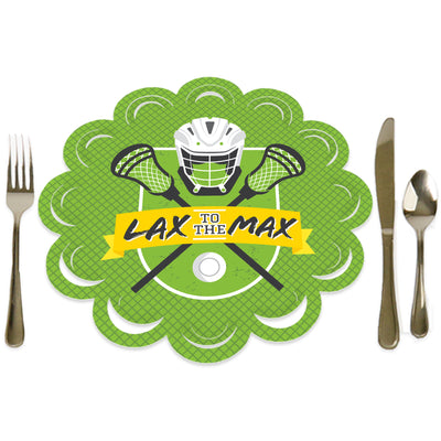 Lax to the Max - Lacrosse - Party Round Table Decorations - Paper Chargers - Place Setting For 12