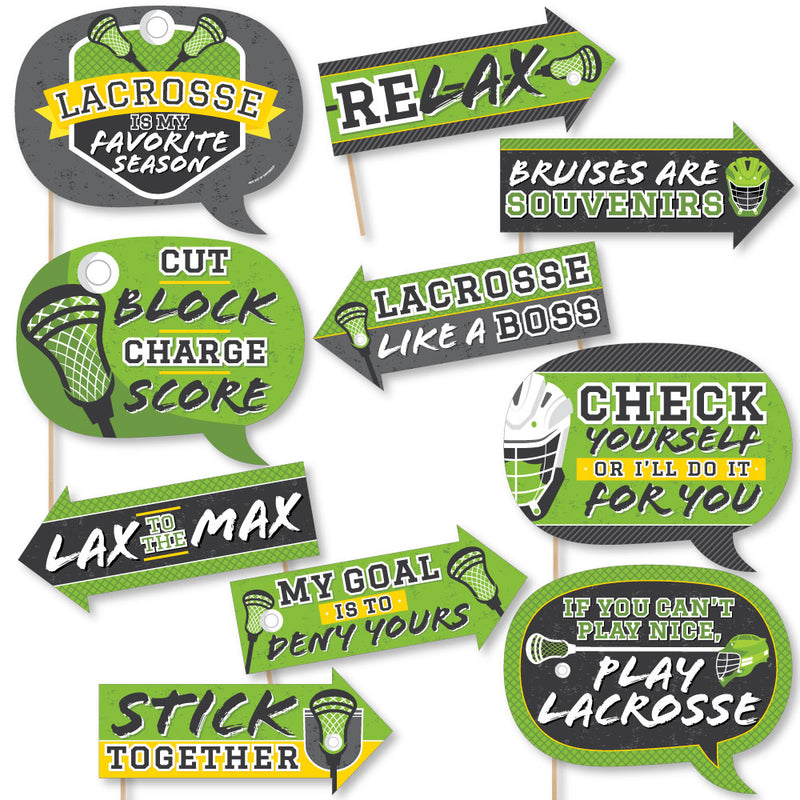 Funny Lax to the Max - Lacrosse - Party Photo Booth Props Kit - 10 Piece