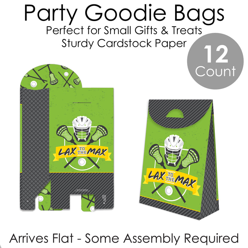 Lax to the Max - Lacrosse - Gift Favor Bags - Party Goodie Boxes - Set of 12