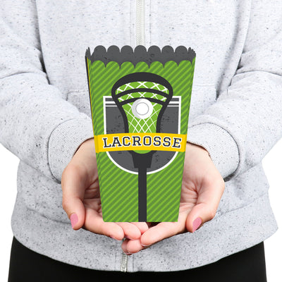 Lax to the Max - Lacrosse - Party Favor Popcorn Treat Boxes - Set of 12