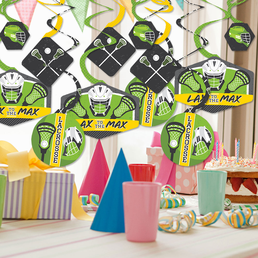 Lax to the Max - Lacrosse - Party Hanging Decor - Party Decoration Swirls - Set of 40