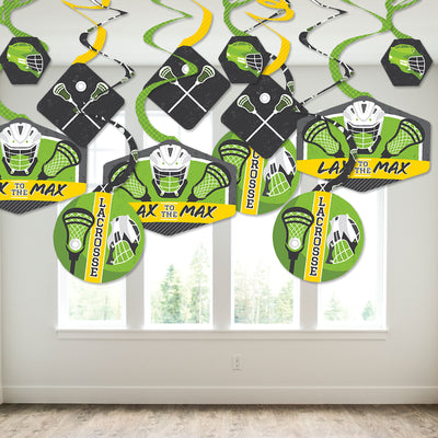 Lax to the Max - Lacrosse - Party Hanging Decor - Party Decoration Swirls - Set of 40