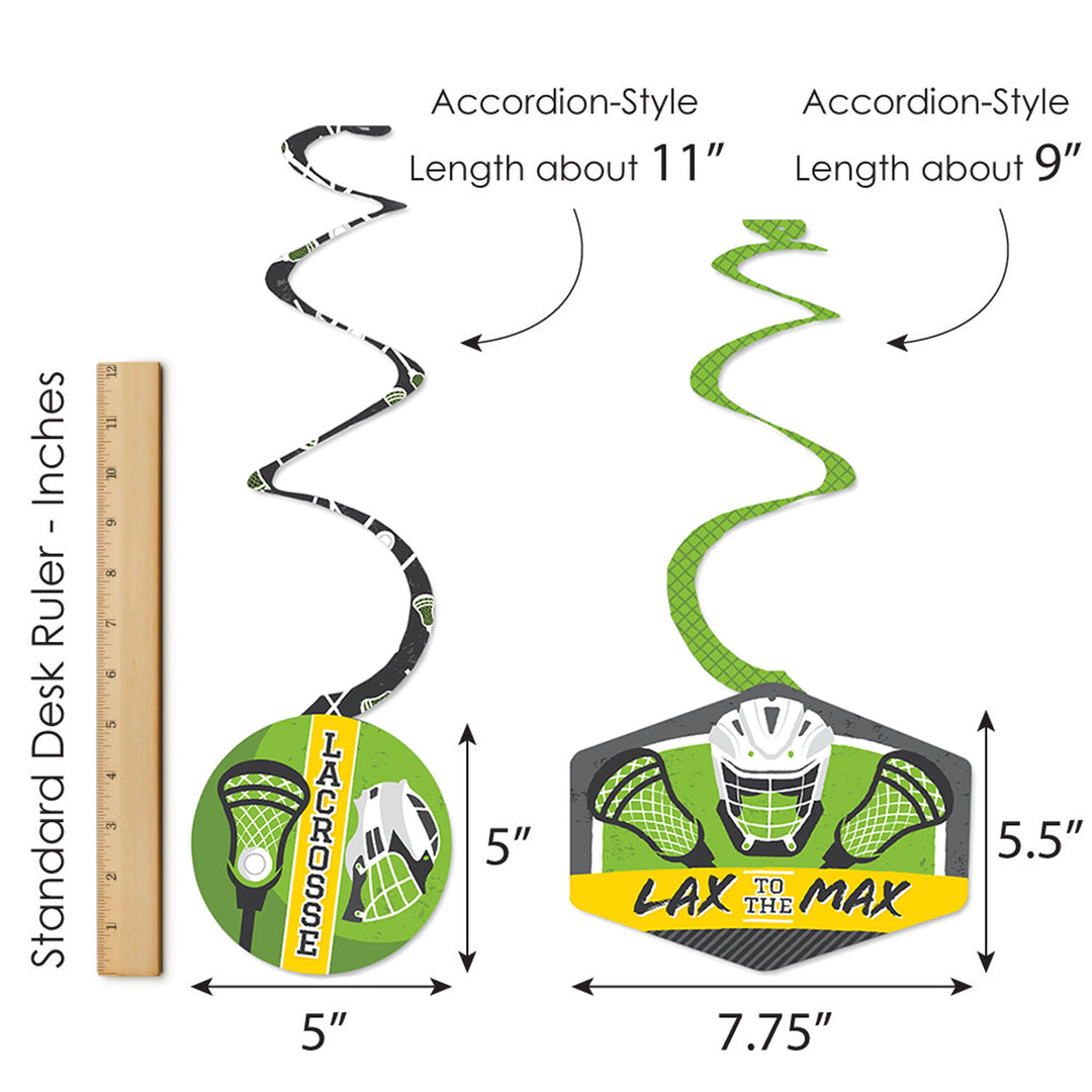 Lax to the Max - Lacrosse - Party Hanging Decor - Party Decoration Swirls - Set of 40
