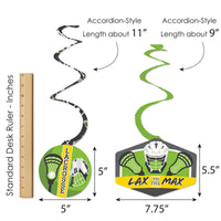 Lax to the Max - Lacrosse - Party Hanging Decor - Party Decoration Swirls - Set of 40