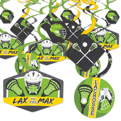Lax to the Max - Lacrosse - Party Hanging Decor - Party Decoration Swirls - Set of 40