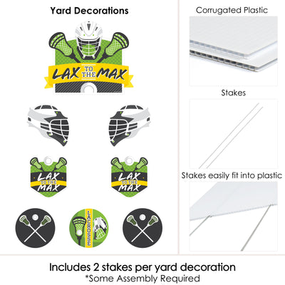 Lax to the Max - Lacrosse - Yard Sign and Outdoor Lawn Decorations - Party Yard Signs - Set of 8