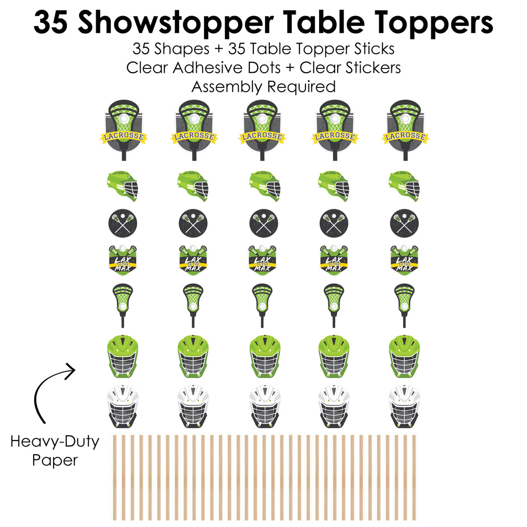 Lax to the Max - Lacrosse - Party Centerpiece Sticks - Showstopper Table Toppers - 35 Pieces