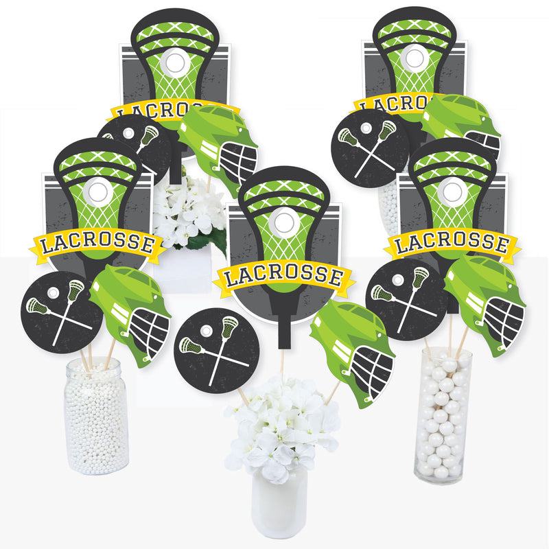 Lax to the Max - Lacrosse - Party Centerpiece Sticks - Table Toppers - Set of 15