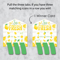 So Fresh - Lemon - Citrus Lemonade Party Game Pickle Cards - Pull Tabs 3-in-a-Row - Set of 12