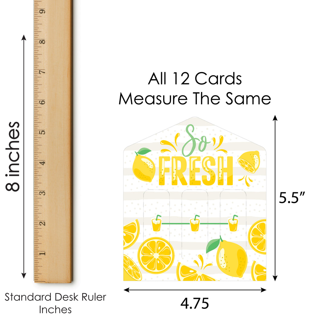 So Fresh - Lemon - Citrus Lemonade Party Game Pickle Cards - Pull Tabs 3-in-a-Row - Set of 12
