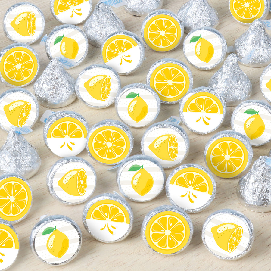 So Fresh - Lemon - Citrus Lemonade Party Small Round Candy Stickers - Party Favor Labels - 324 Count