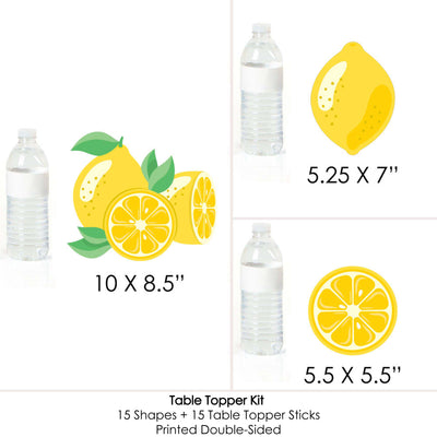 So Fresh - Lemon - Citrus Lemonade Party Centerpiece Sticks - Table Toppers - Set of 15