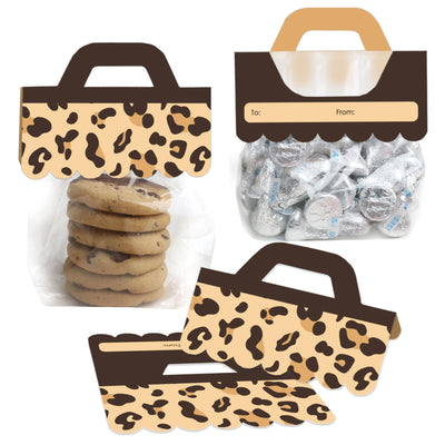 Leopard Print - DIY Cheetah Party Clear Goodie Favor Bag Labels - Candy Bags with Toppers - Set of 24