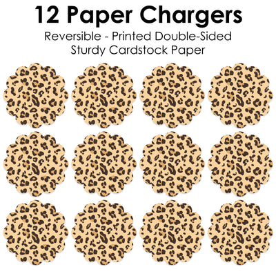 Leopard Print - Cheetah Party Round Table Decorations - Paper Chargers - Place Setting For 12