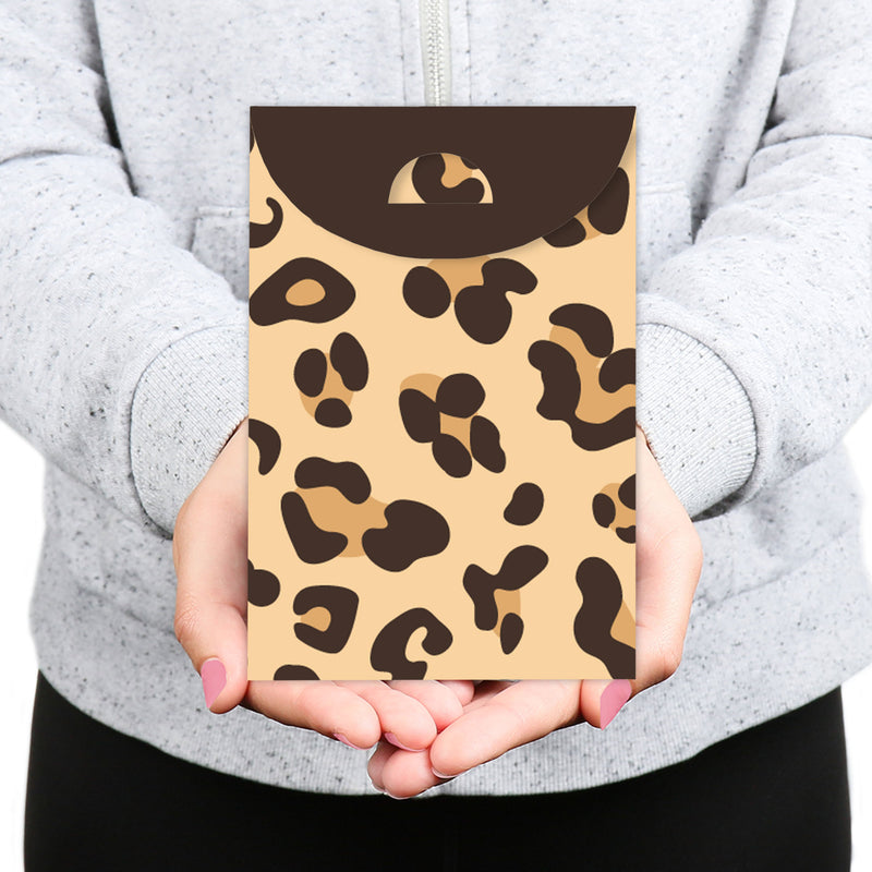 Leopard Print - Cheetah Gift Favor Bags - Party Goodie Boxes - Set of 12