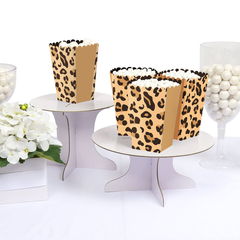 Leopard Print - Cheetah Party Favor Popcorn Treat Boxes - Set of 12