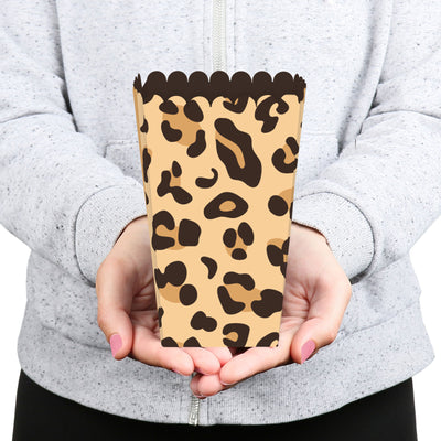 Leopard Print - Cheetah Party Favor Popcorn Treat Boxes - Set of 12