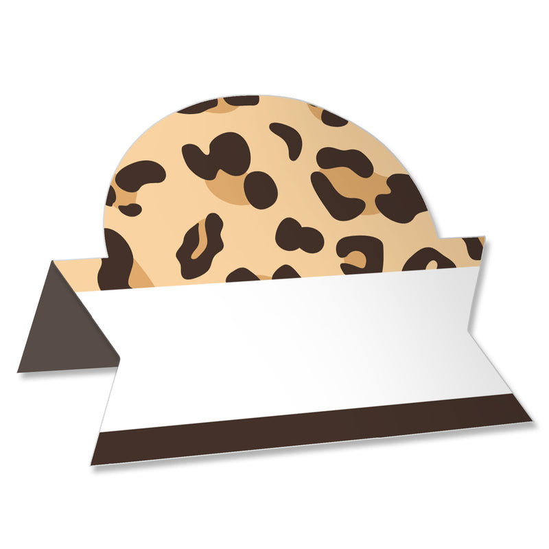 Leopard Print - Cheetah Party Tent Buffet Card - Table Setting Name Place Cards - Set of 24