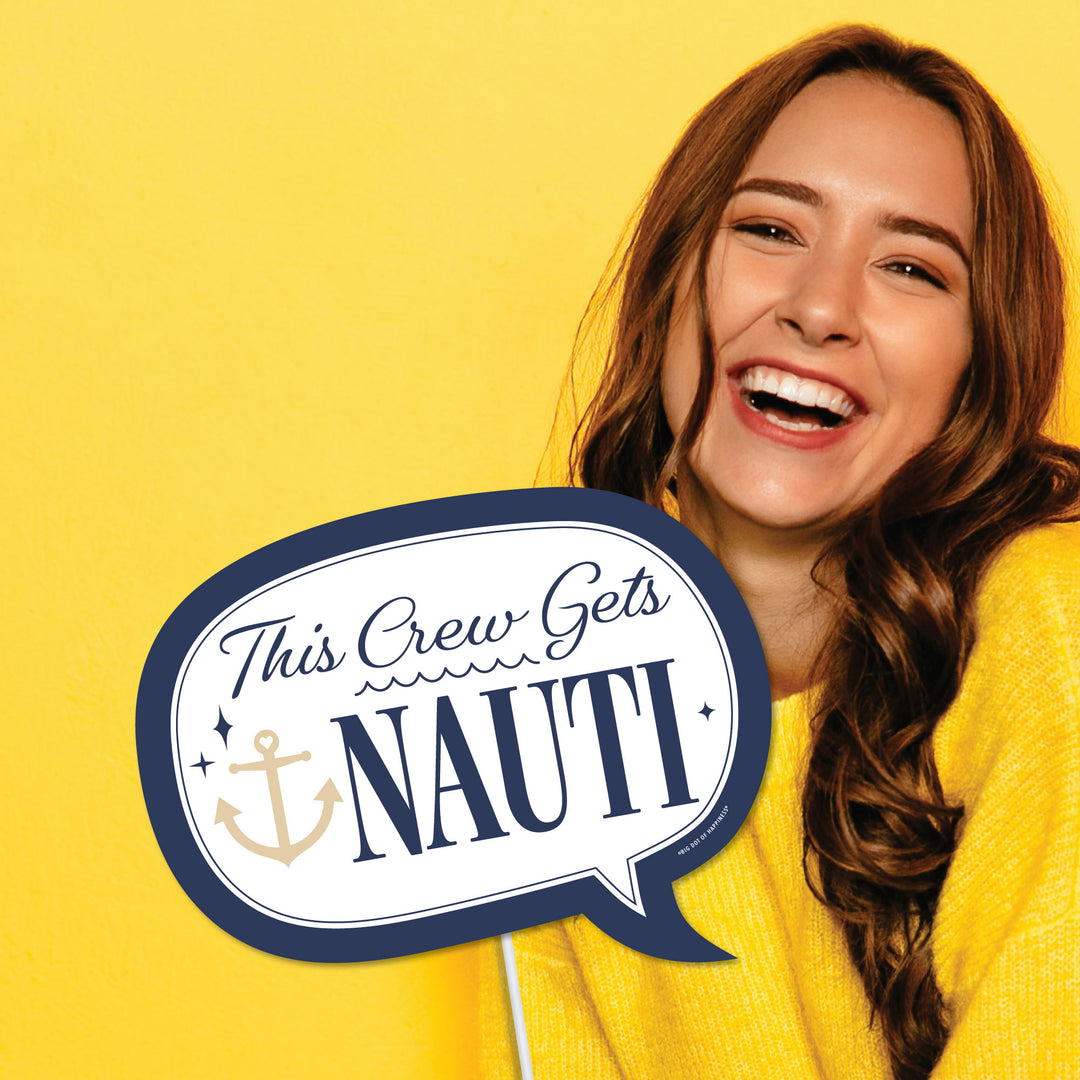 Close up of funny sayings on nautical photo props