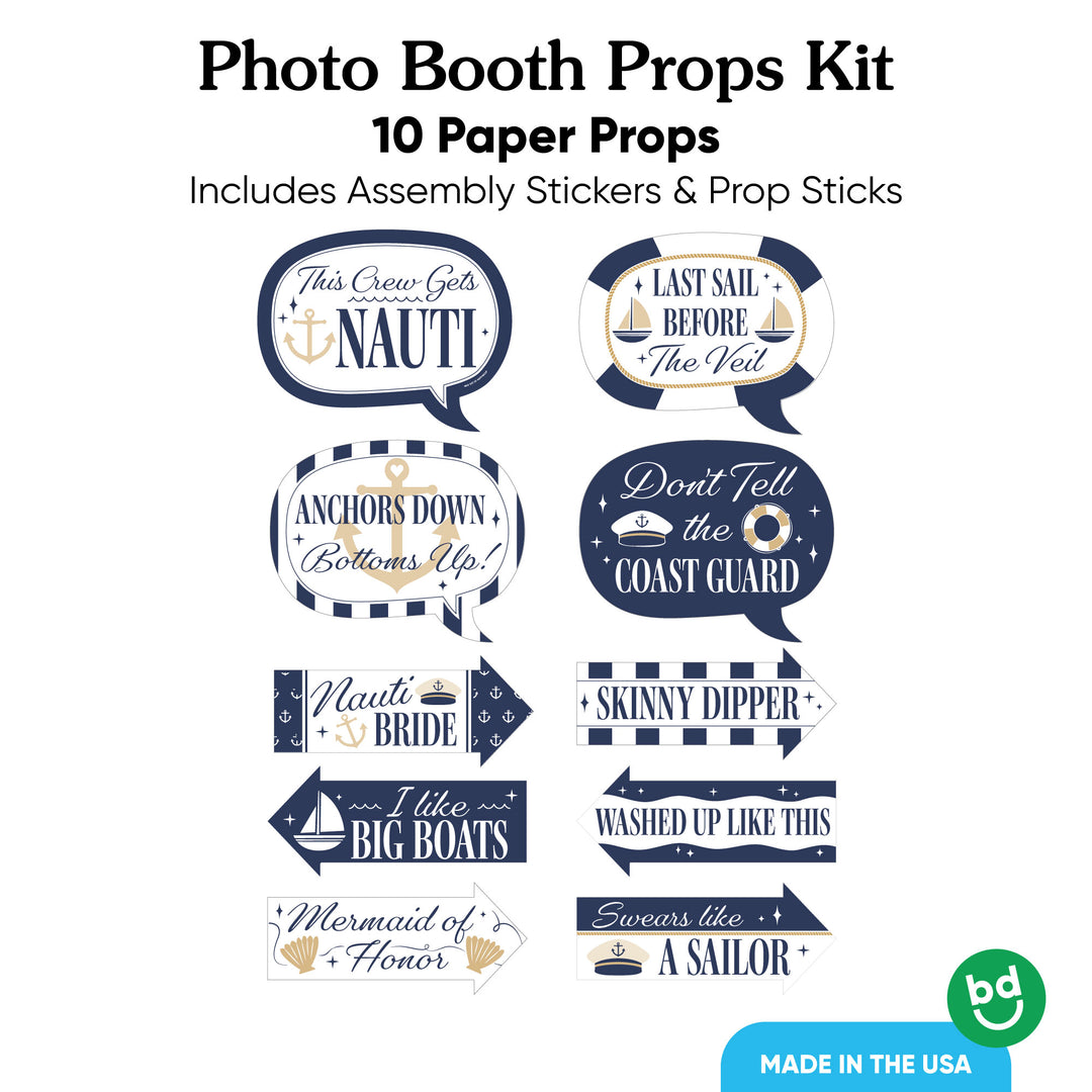 Cardstock photo booth props with sticks and assembly detail