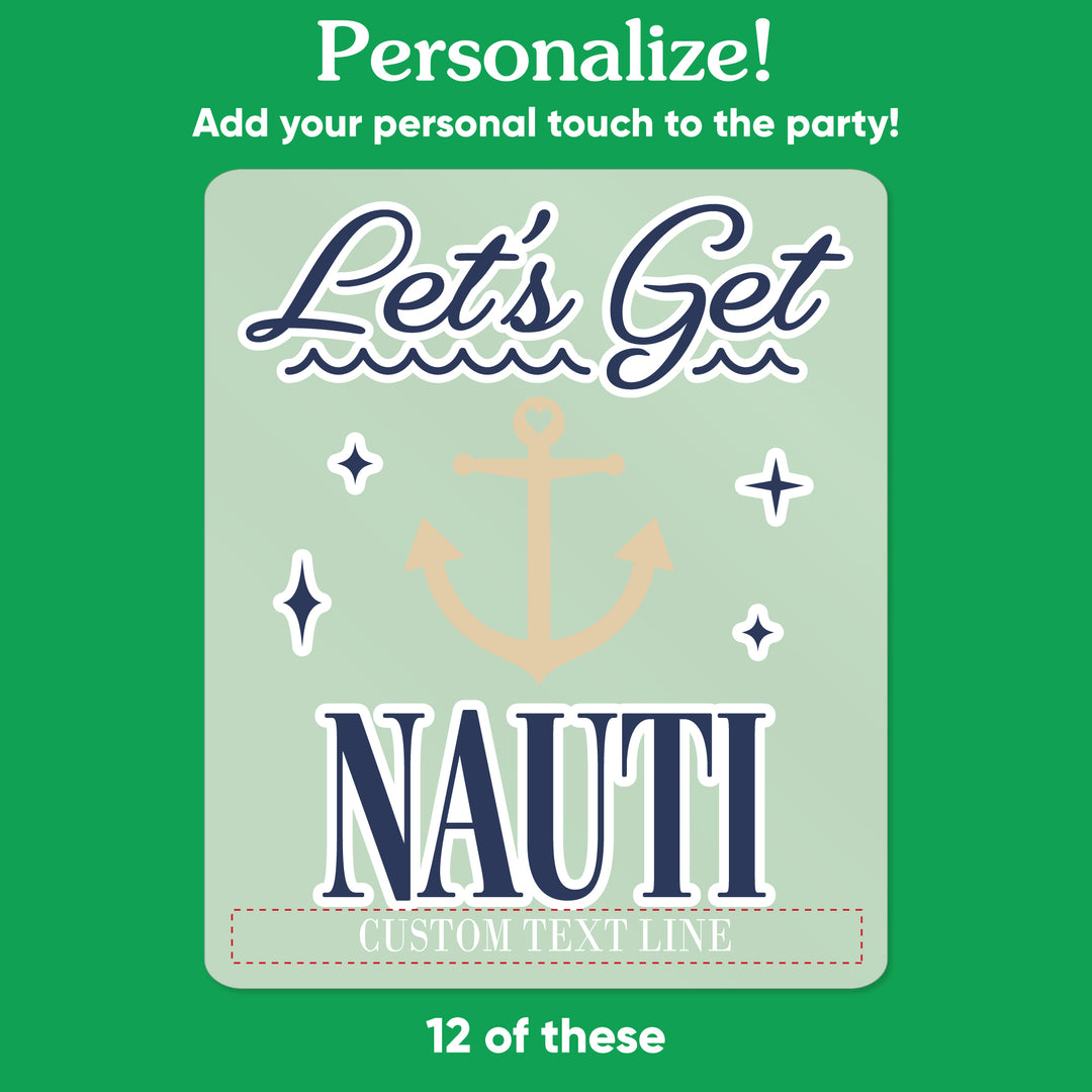 Custom Text Drink Pouches - Let's Get Nauti - 12 Ct