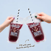 Custom Text Drink Pouches - Let's Get Nauti - 12 Ct