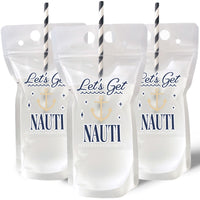 Custom Text Drink Pouches - Let's Get Nauti - 12 Ct