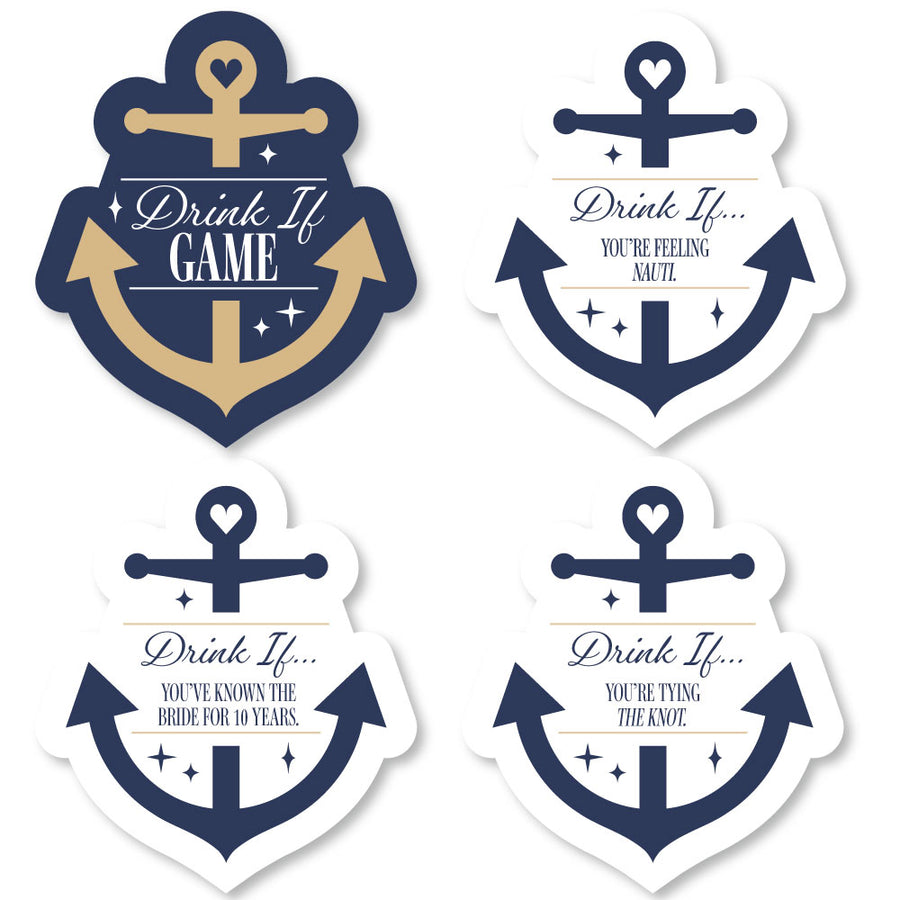 Let’s Get Nauti Drink If game cards nautical bachelorette party game set