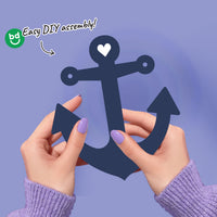 Close up of anchor banner pieces navy nautical design detail