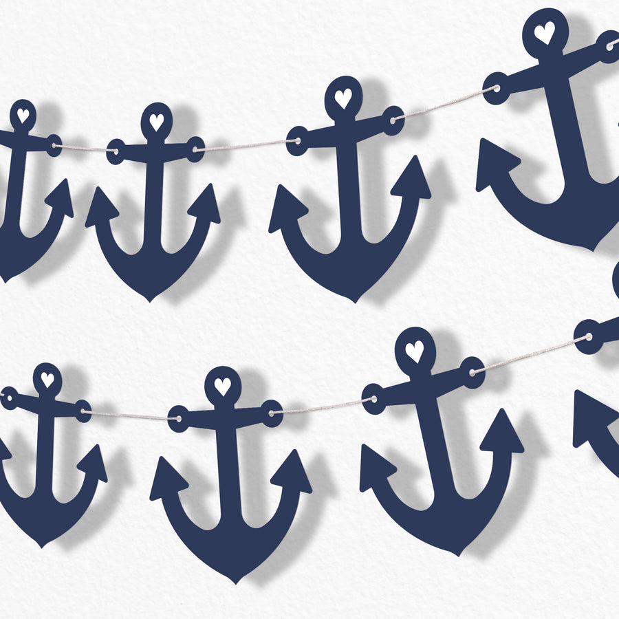 Let’s Get Nauti anchor garland banner nautical bachelorette party decoration
