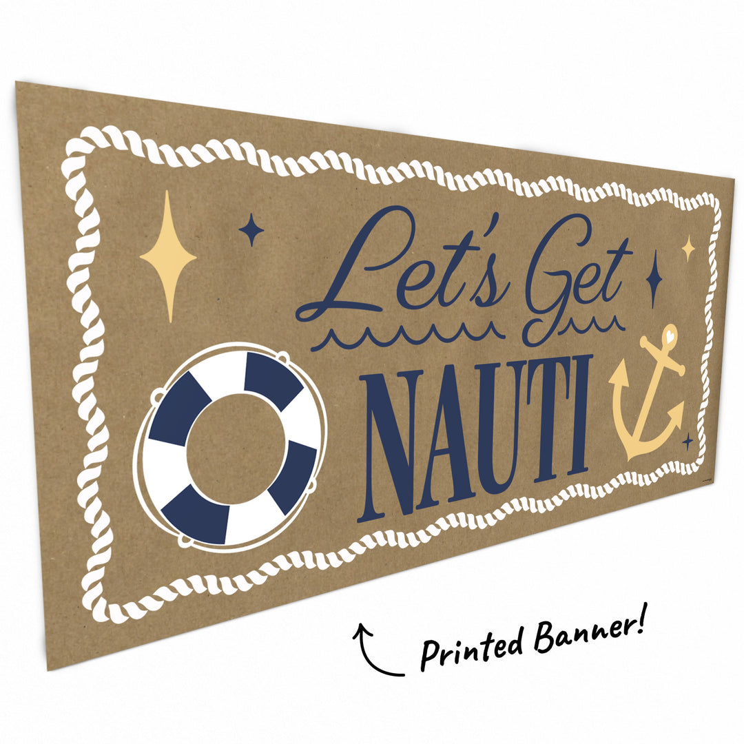 Close up of kraft banner artwork anchor rope and coastal details