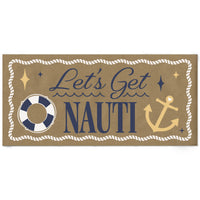 Let’s Get Nauti kraft paper banner nautical bachelorette backdrop