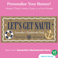 Personalized kraft banner print detail with anchor and rope artwork