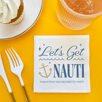 Close up of printed napkin design with anchor graphic