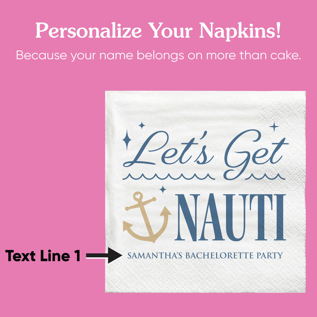 Close up of printed napkin design with anchor graphic