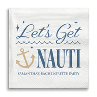 Custom Let’s Get Nauti cocktail napkins personalized party supplies