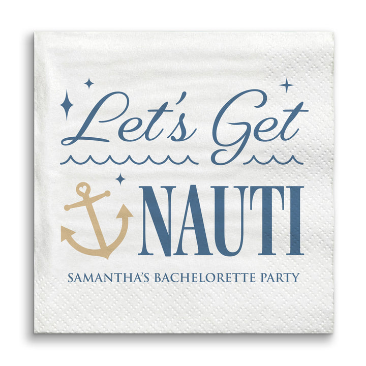 Custom Let’s Get Nauti cocktail napkins personalized party supplies