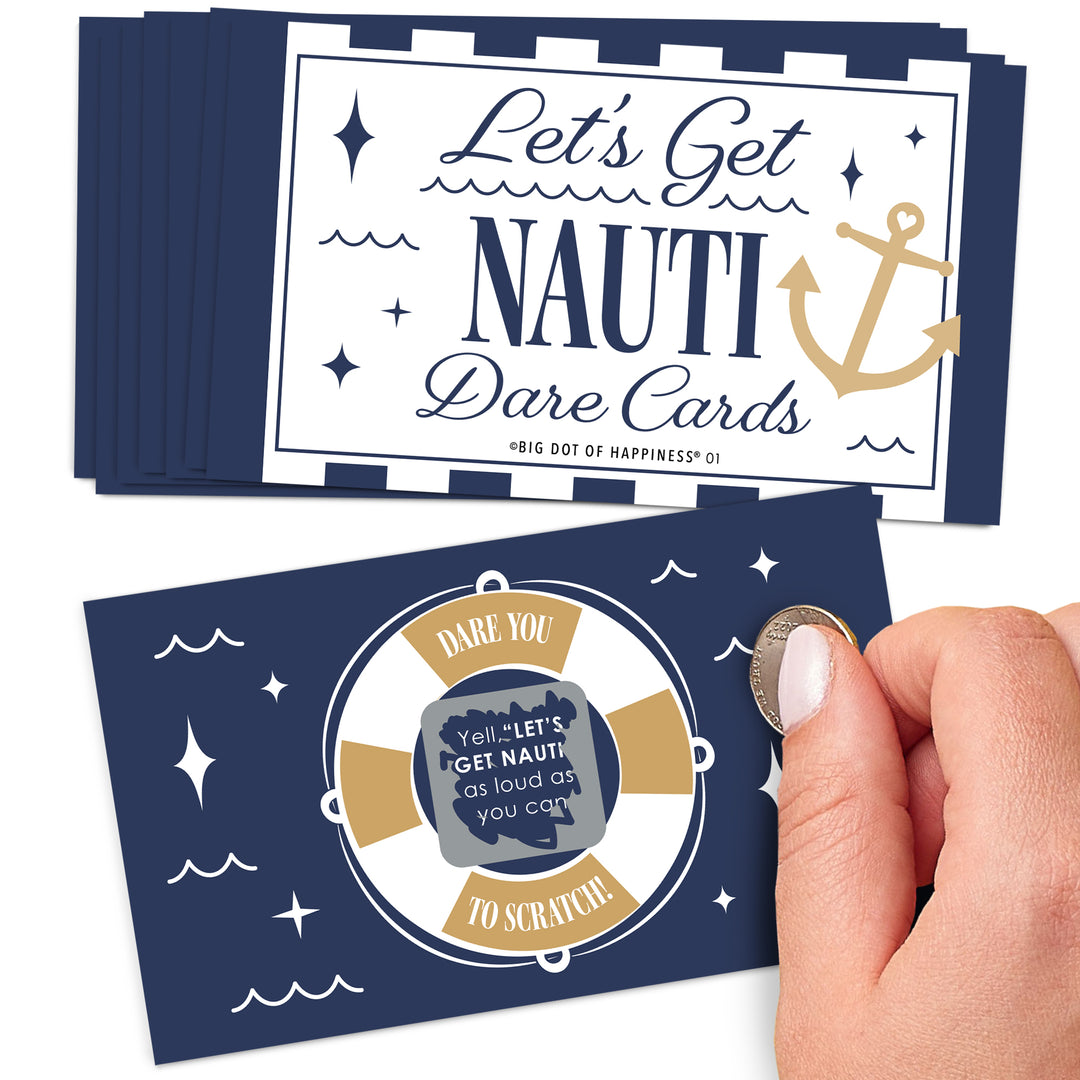 Let’s Get Nauti dare scratch off game cards nautical bachelorette party