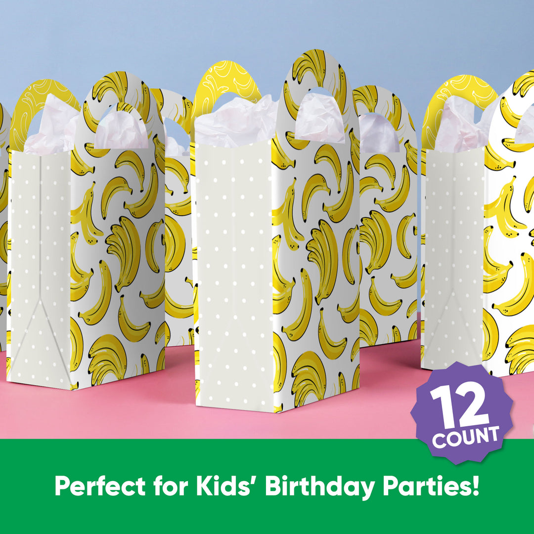 Let's Go Bananas Paper Favor Bags - 12 Ct
