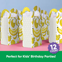 Custom Text Let's Go Bananas Paper Favor Bags - 12 Ct