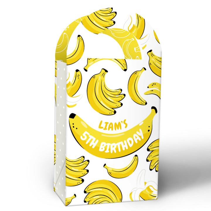 Custom Text Let's Go Bananas Paper Favor Bags - 12 Ct