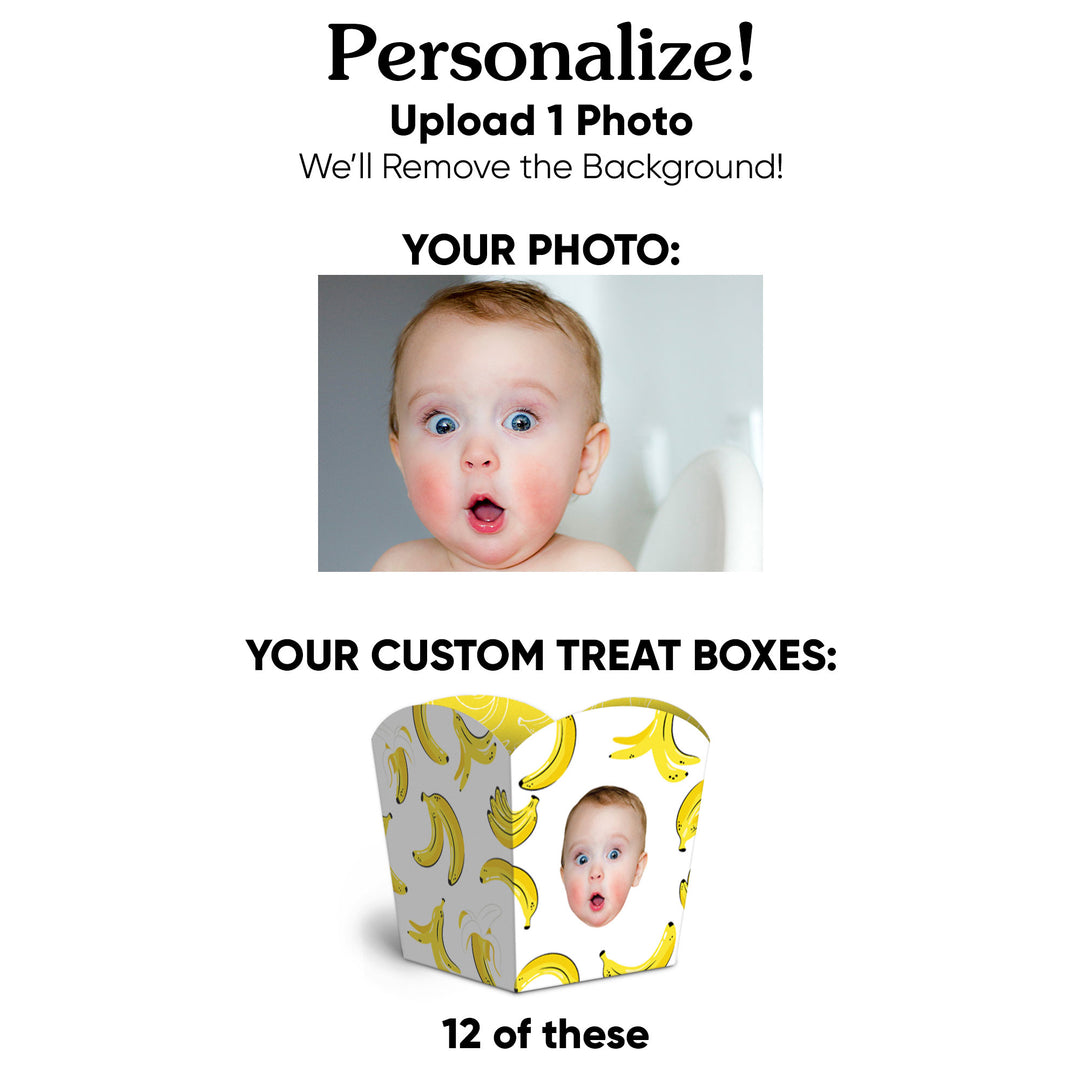 Custom Face Let's Go Bananas Treat Boxes - 12 Ct