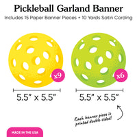 Pickleball Garland Banner - 15 Pc