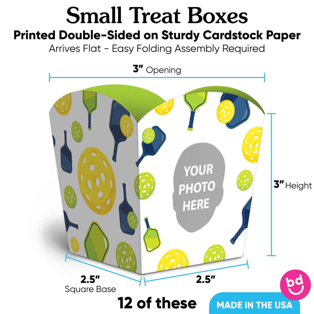 Custom Face Pickleball Treat Boxes - 12 Ct