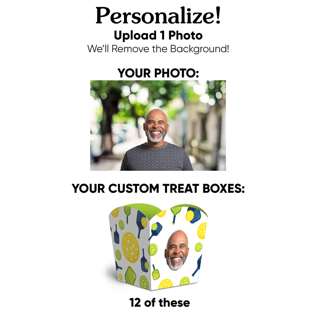 Custom Face Pickleball Treat Boxes - 12 Ct