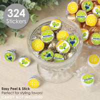 Let’s Rally - Pickleball - Birthday or Retirement Party Small Round Candy Stickers - Party Favor Labels - 324 Count